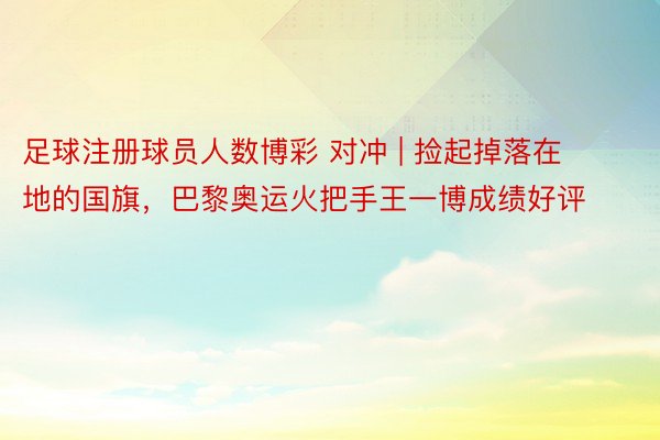 足球注册球员人数博彩 对冲 | 捡起掉落在地的国旗，巴黎奥运火把手王一博成绩好评