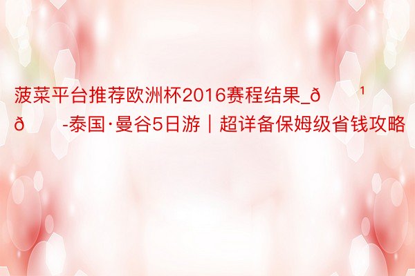 菠菜平台推荐欧洲杯2016赛程结果_🇹🇭泰国·曼谷5日游｜超详备保姆级省钱攻略